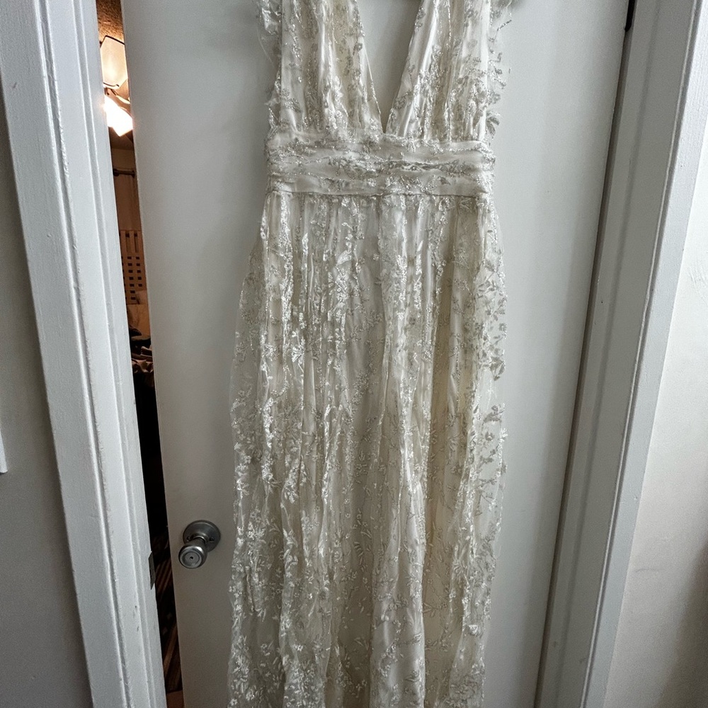 Elegant Cream Lace Gown